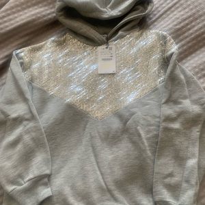 Zara sequin hoodie. Brand new with tags